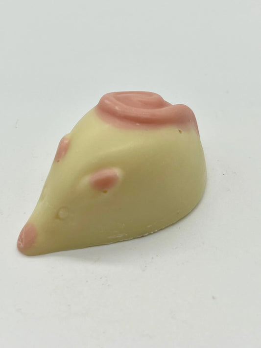 Gorvett & Stone white chocolate mouse figurine with detailed features and smooth white chocolate finish.