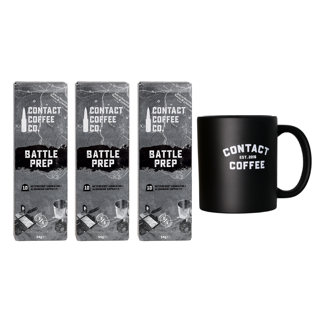 Nespresso coffee deals for a month offered by Contact Coffee Company Ltd., featuring a variety of coffee capsules and accessories.