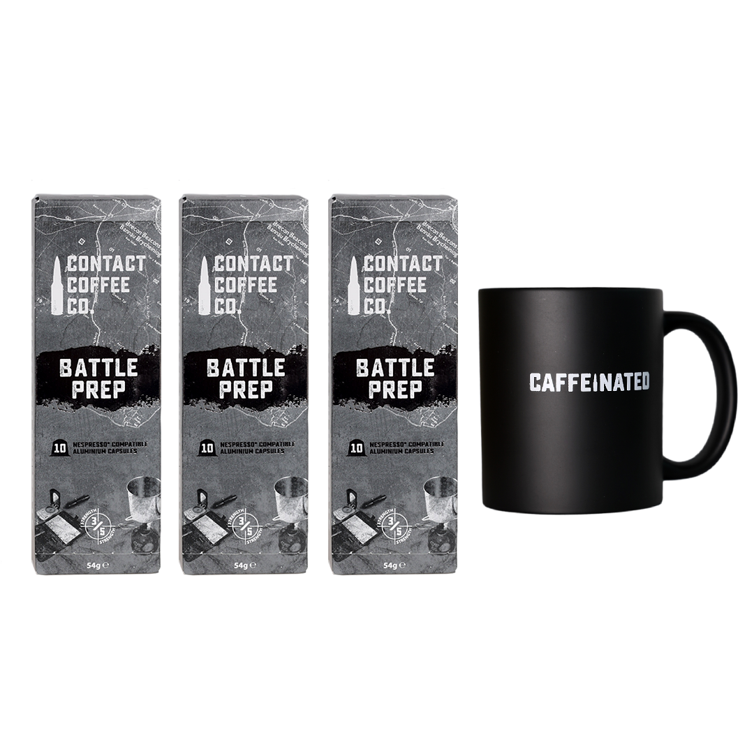 Monthly Nespresso coffee deal from Contact Coffee Company Ltd., featuring assorted Nespresso capsules in an attractive display.
