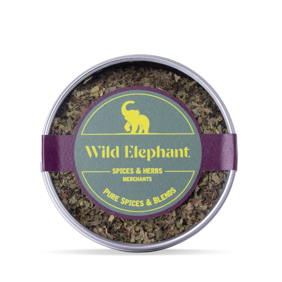 Organic dried basil from Wild Elephant in a 75g package, fresh herbs and spices for cooking or garnishing.