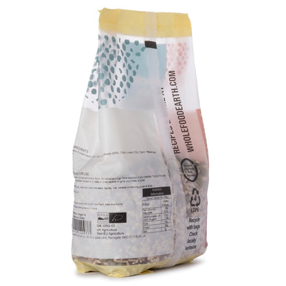 Organic Omega Seed Mix by Whole Food Earth featuring a blend of nutritious seeds in a 500g package.