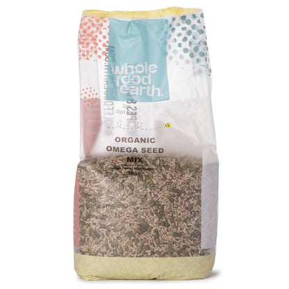 Organic Omega Seed Mix by Whole Food Earth featuring a blend of nutritious mixed seeds in a 3kg package.