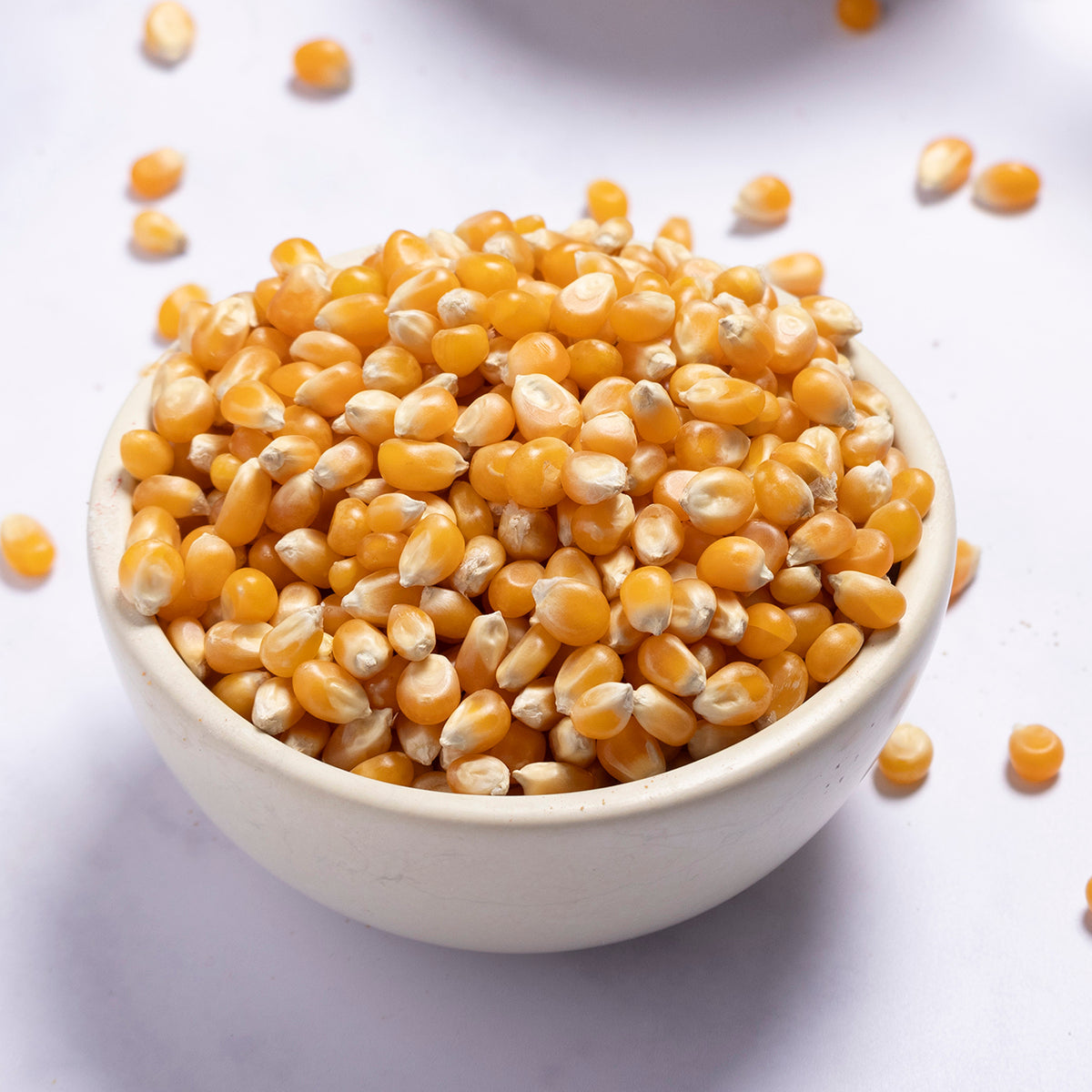 Organic popcorn from Whole Food Earth, showing fluffy, golden popcorn kernels ready for popping in the organic grains and flours category.