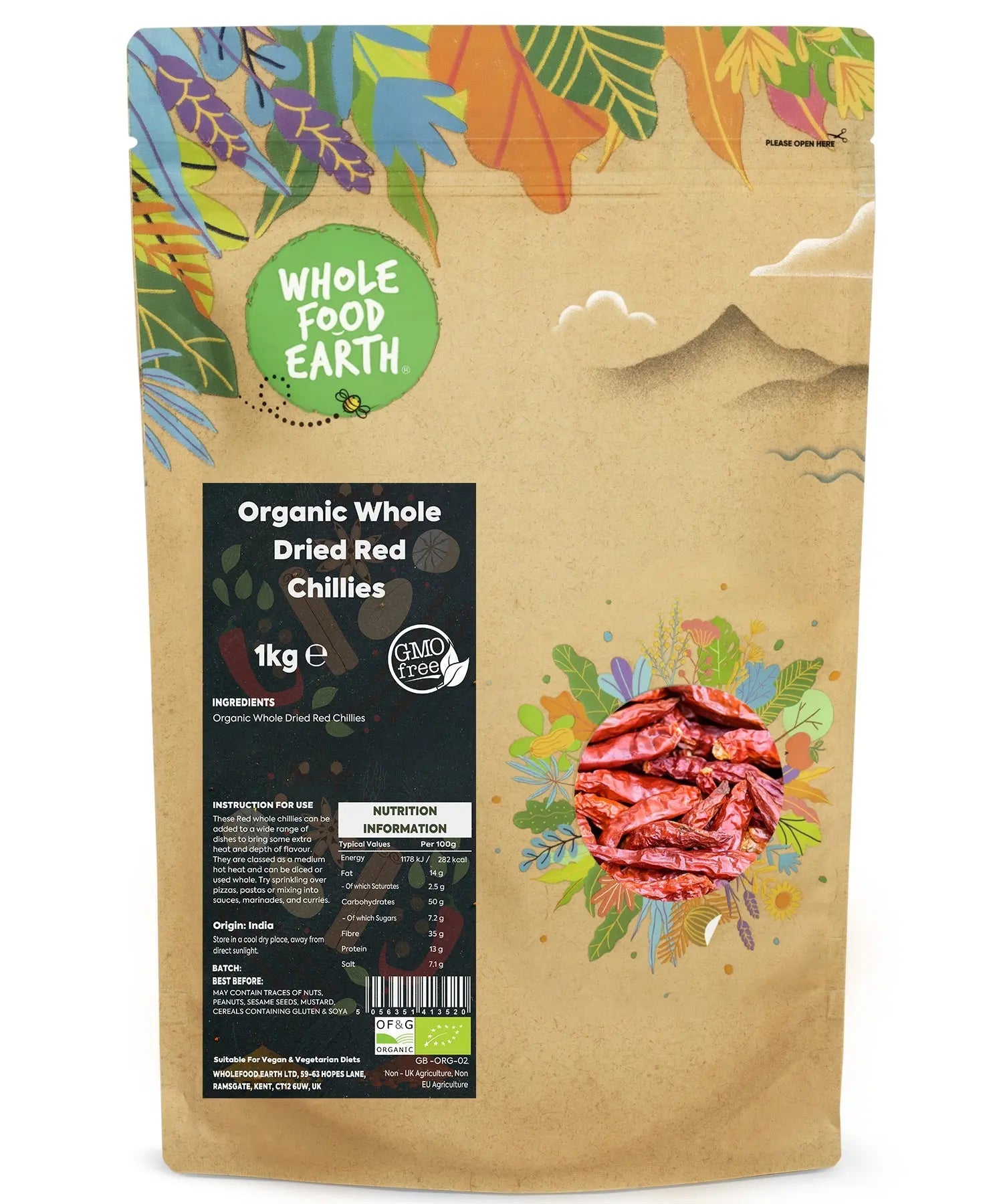 Organic Red Chilli Whole Whole Food Earth