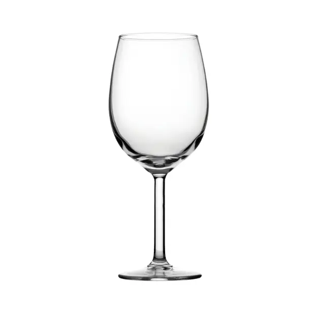Set of six Reserva wine glasses from Glassware UK, 580ml capacity, clear glass with elegant stem design.