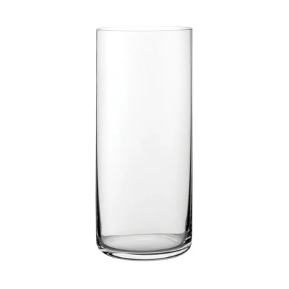 Set of six Glassware UK Finesse highball glasses, 450ml whisky tumblers with clear glass design.