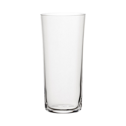 Set of six Glassware UK Savage highball glasses, 330ml whisky tumblers with clear glass and smooth, rounded rims.