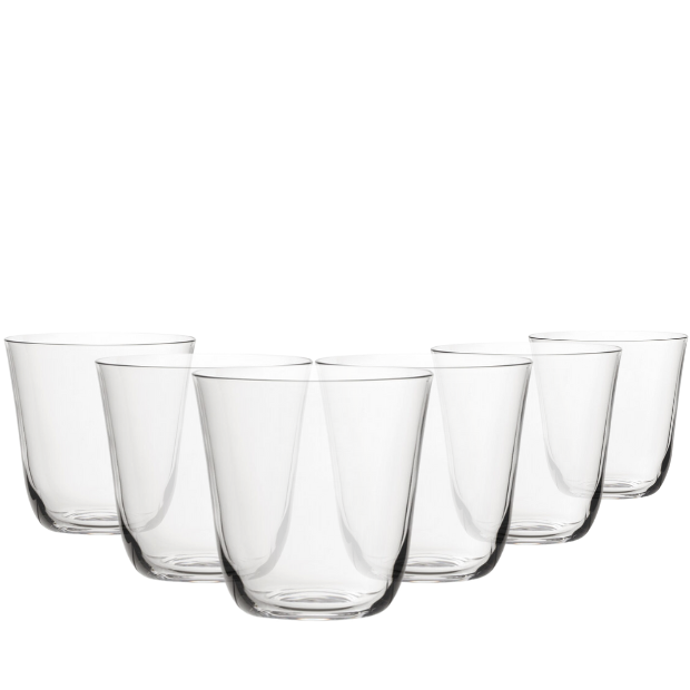 Set of six Glassware UK Savage 260ml whisky tumblers with clear glass, ideal for enjoying water or spirits.