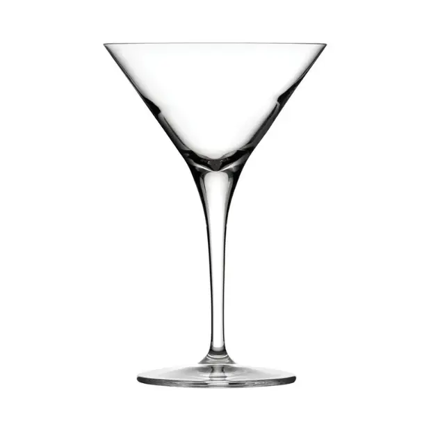 Set of six Reserva Martini cocktail glasses by Glassware UK, 235ml capacity, clear glass with elegant stem design.
