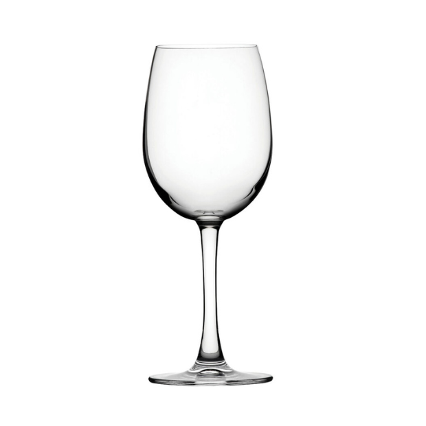 Set of six Reserva Wine Glasses by Glassware UK, 250ml capacity, clear elegant stems and bowls for enjoying wine.