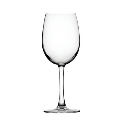 Set of six Reserva Wine Glasses by Glassware UK, 250ml capacity, clear elegant stems and bowls for enjoying wine.