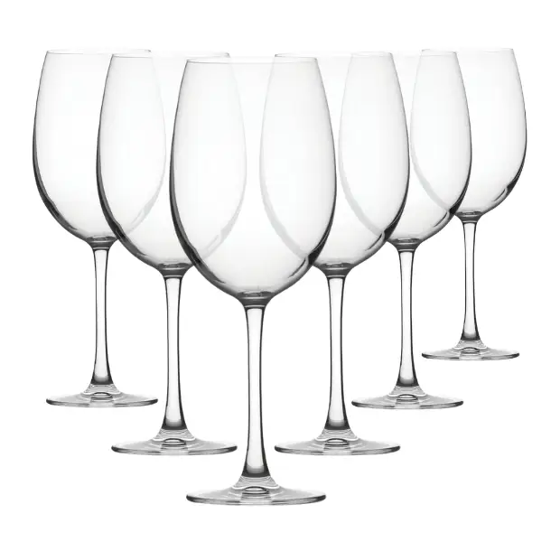 Set of six Reserva Wine Glasses by Glassware UK, 750ml capacity, clear elegant stemware for wine drinking.