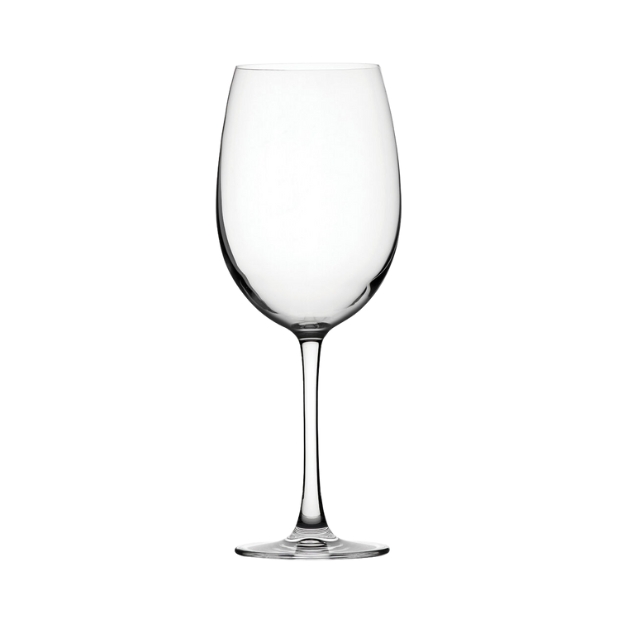 Set of six Reserva wine glasses from Glassware UK, 750ml capacity, clear glass with elegant stems for wine drinking.