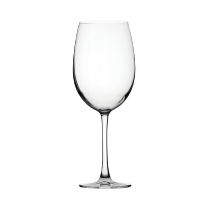 Set of six Reserva wine glasses from Glassware UK, 750ml capacity, clear glass with elegant stems for wine drinking.