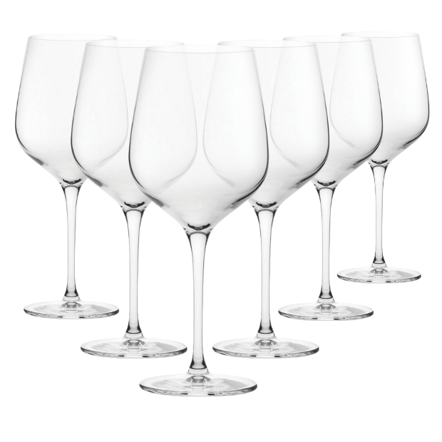 Set of six Glassware UK Refine white wine glasses, 320ml, with clear, elegant design for serving white wine.