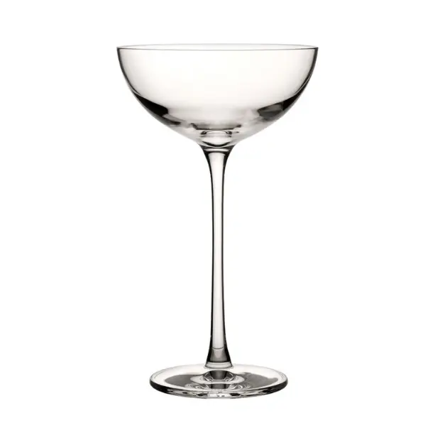 Hepburn Coupe Glass by Glassware UK, 200ml cocktail glass with elegant curved bowl and slender stem on a white background.