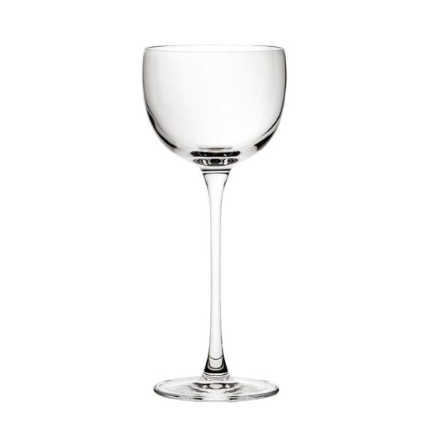 Set of six Savage Pony cocktail glasses by Glassware UK, 135ml capacity, clear glass with elegant shape.