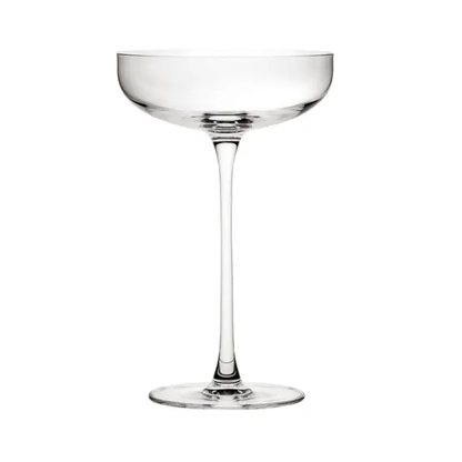 Set of six Glassware UK Savage Coupe cocktail glasses, 220ml capacity, clear glass with elegant curved bowl and sturdy base.