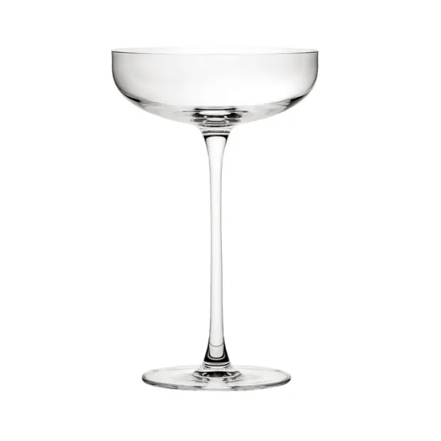 Savage Coupe Glass 220ml by Glassware UK, clear cocktail glass with elegant wide bowl and slender stem for stylish drinks.