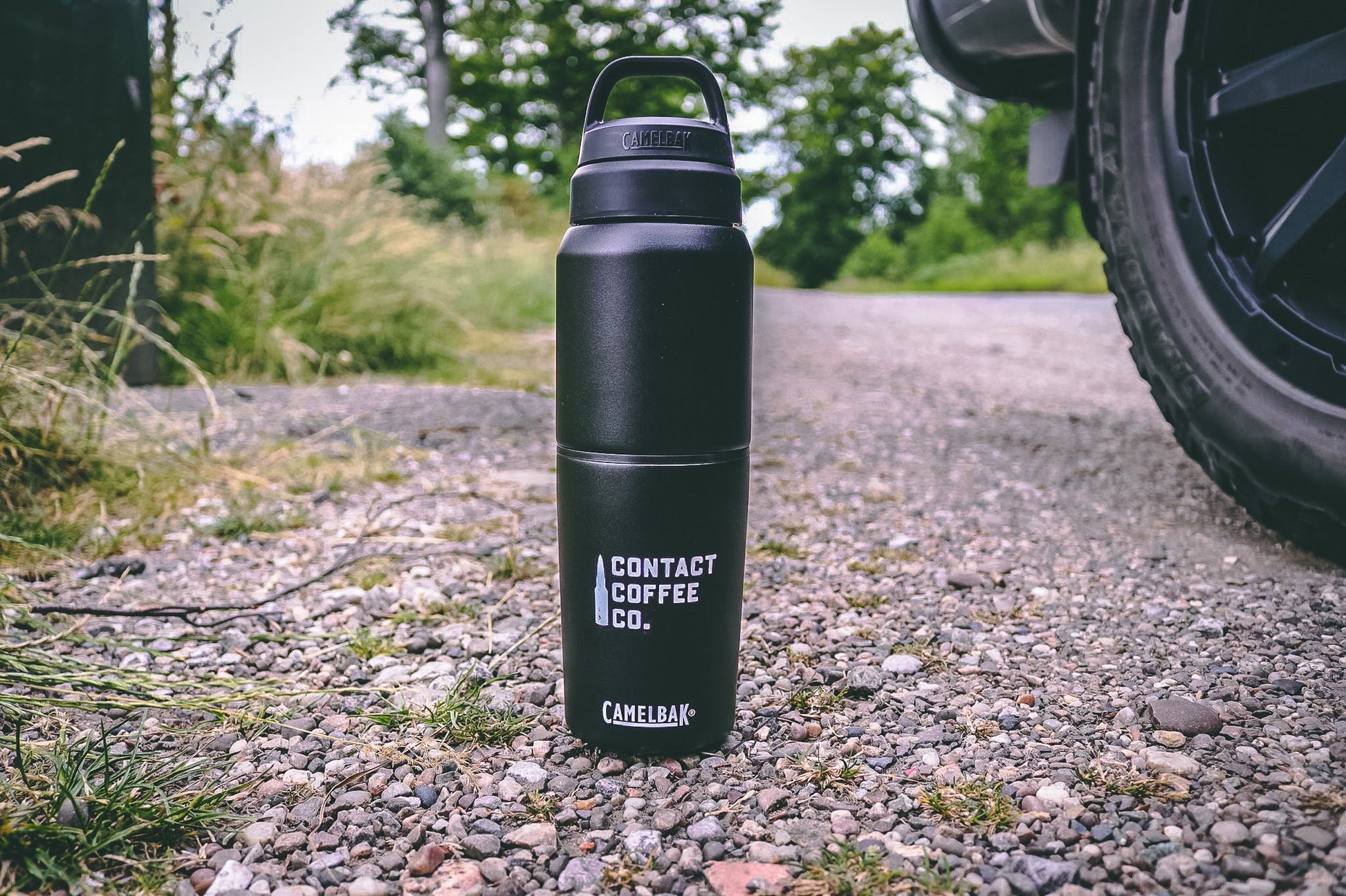 Camelbak MultiBev Flask gear by Contact Coffee Company Ltd., featuring a sleek, durable water bottle with multiple drinking options.