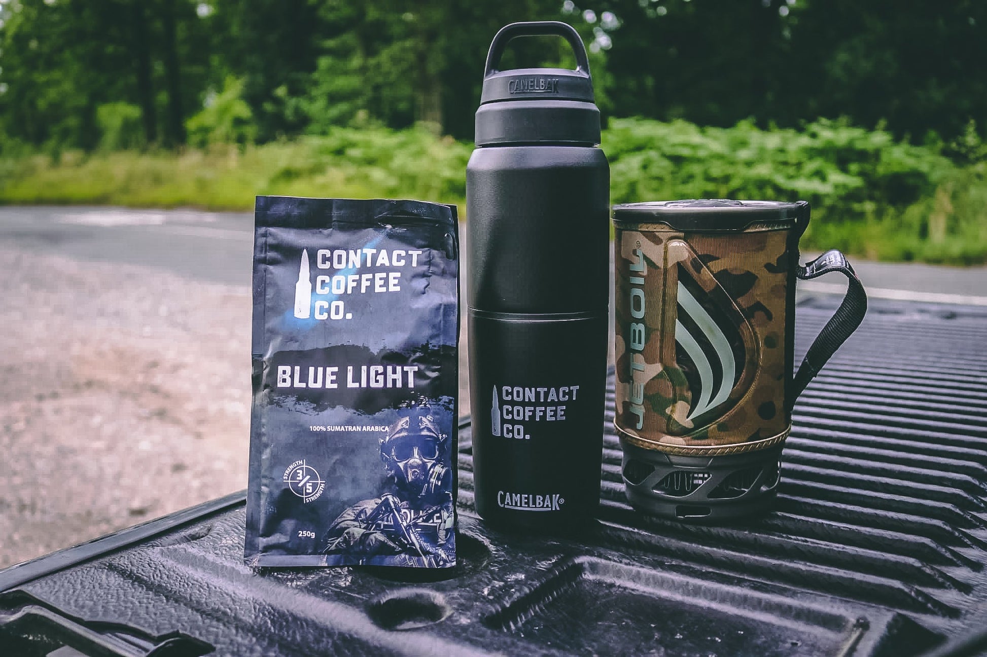 Camelbak MultiBev Flask Gear by Contact Coffee Company Ltd., showing a sleek, durable water bottle with a secure lid and ergonomic design.