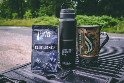 Camelbak MultiBev Flask Gear by Contact Coffee Company Ltd., showing a sleek, durable water bottle with a secure lid and ergonomic design.
