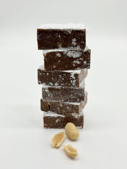 Gorvett & Stone peanut butter chocolate meltaways with creamy peanut butter filling and smooth chocolate coating.