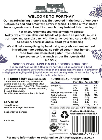Forthay Spiceed Pear, Apple & Blueberry Porridge 450g