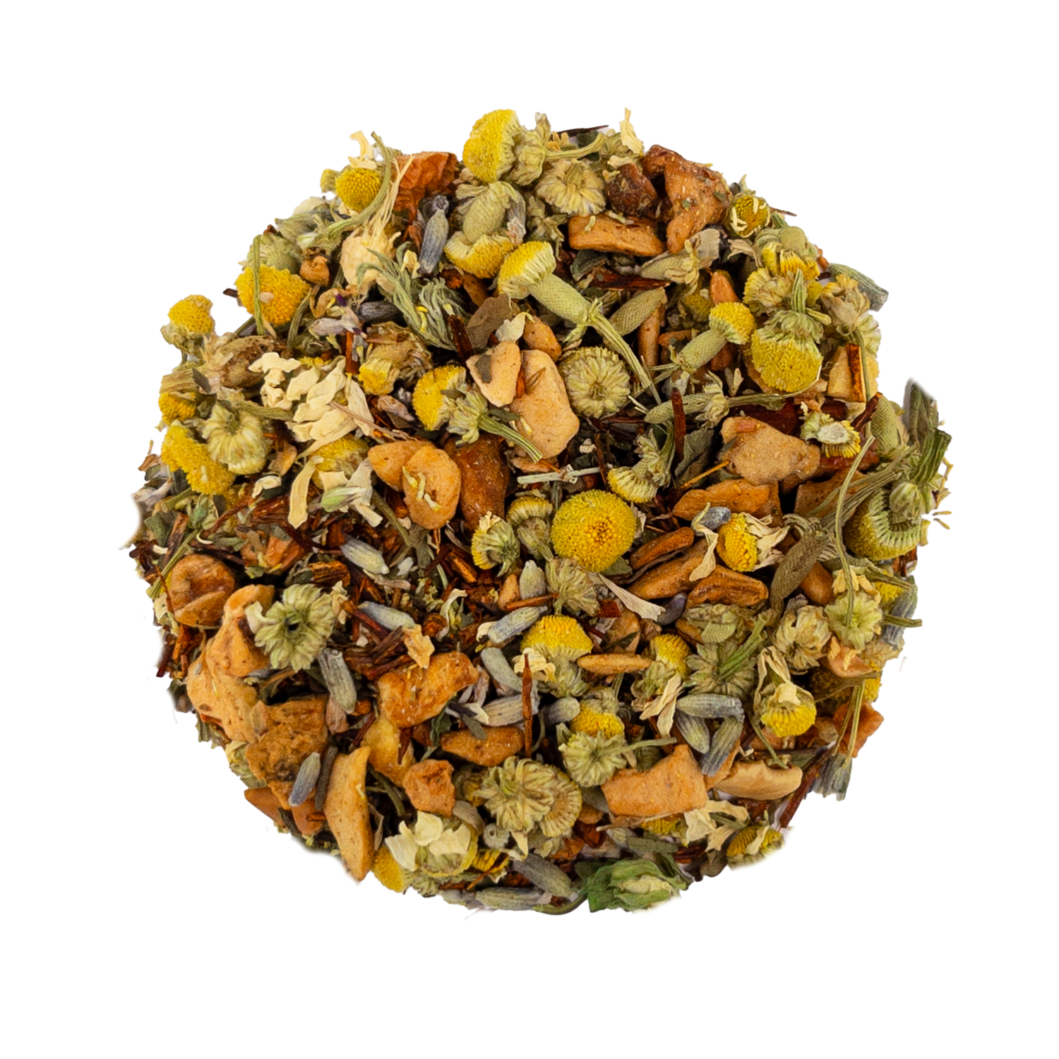 PekoeTea Edinburgh Newhaven Harbour tea leaves in a clear container, showcasing fresh, whole tea leaves for brewing.