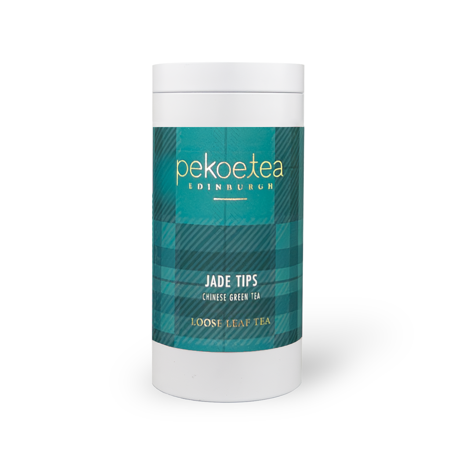 PekoeTea Edinburgh Xin Yang Mao Jian green tea in a caddy, featuring delicate jade green tea tips and fresh, vibrant leaves.