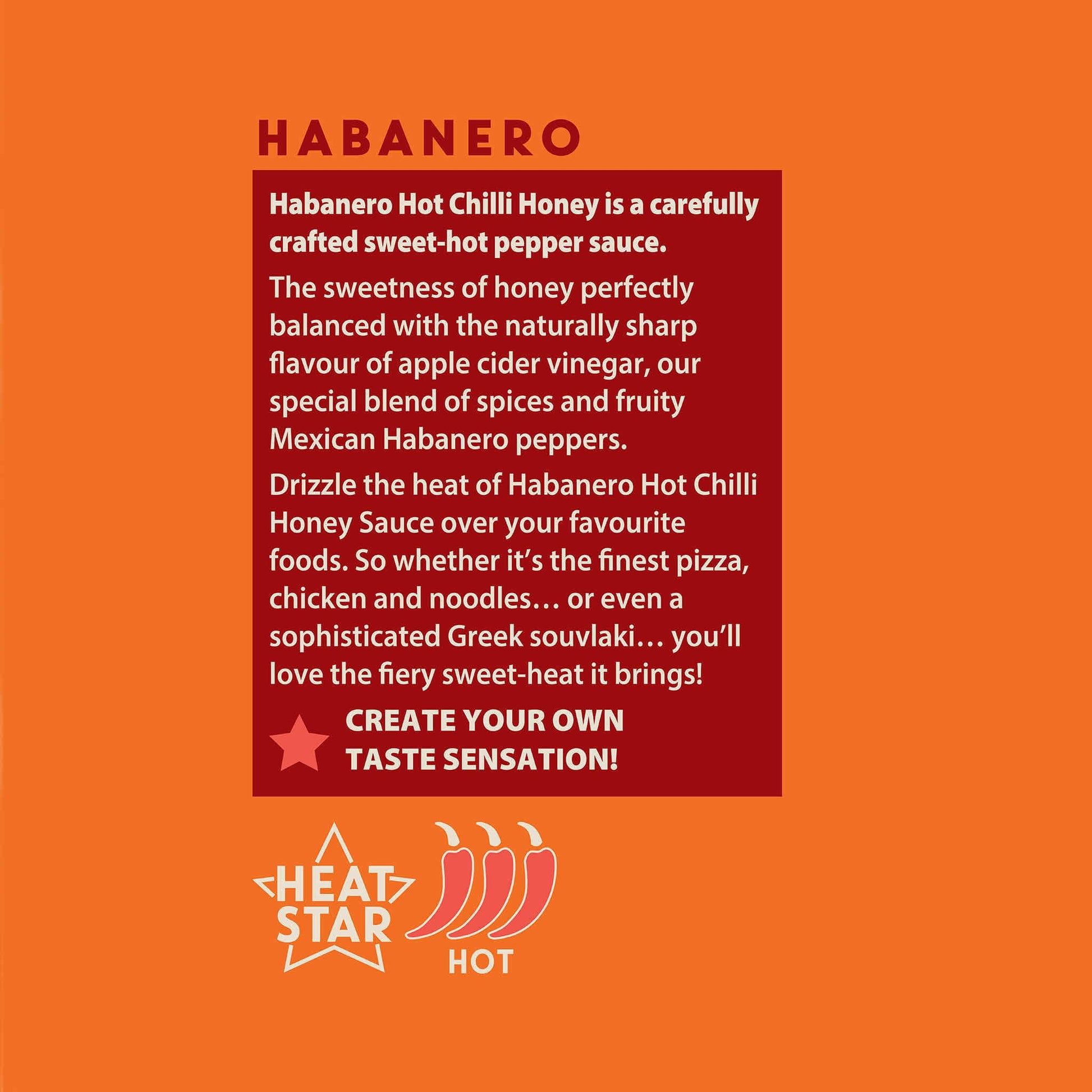 Hot Star Honey Hot Honey Sauce Trio gift set with habanero and spicy honey labels, showcasing colorful bottles and vibrant packaging.