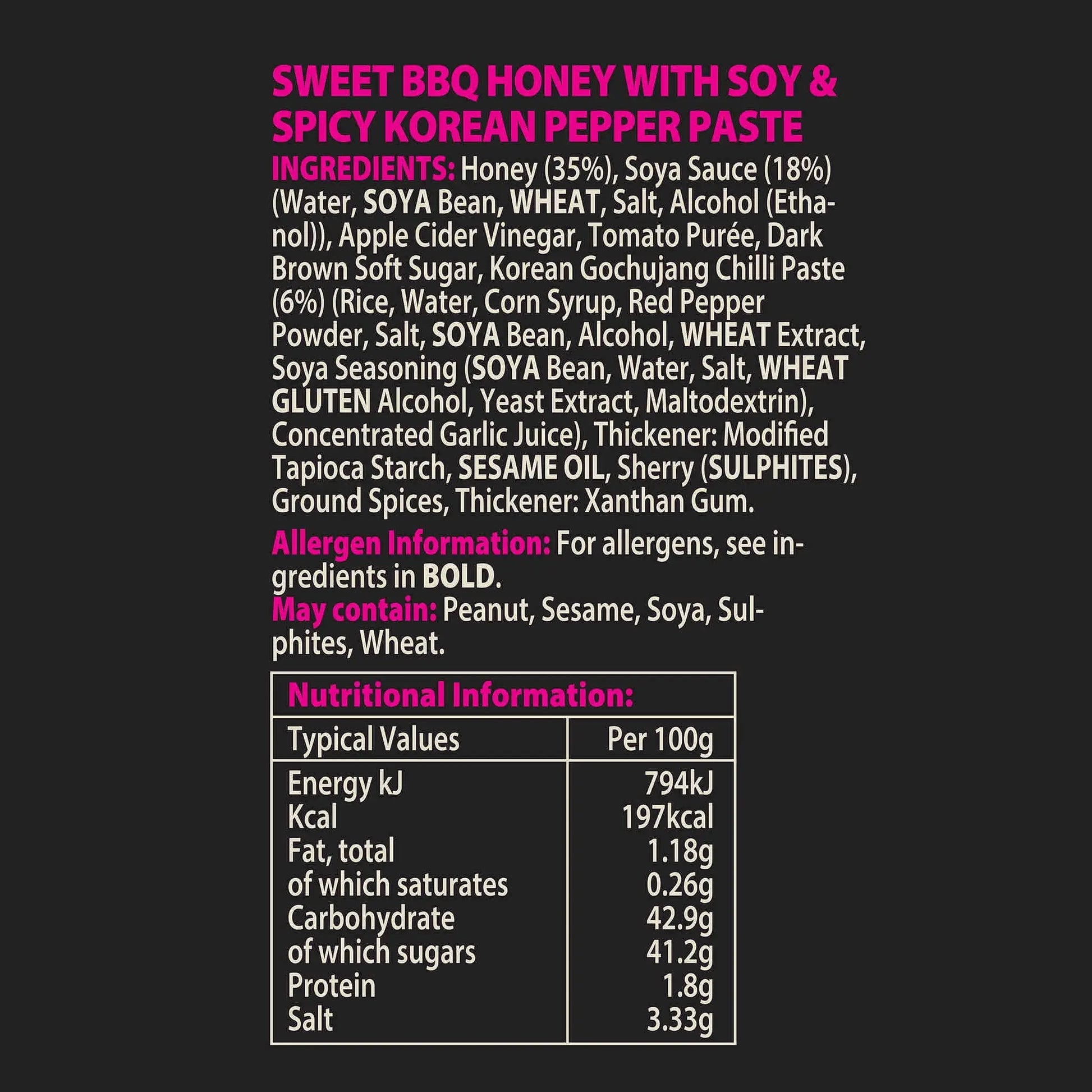 Hot Star Honey Korean BBQ sauce bottle with label and nutritional information, showcasing sweet and savory barbecue flavor.