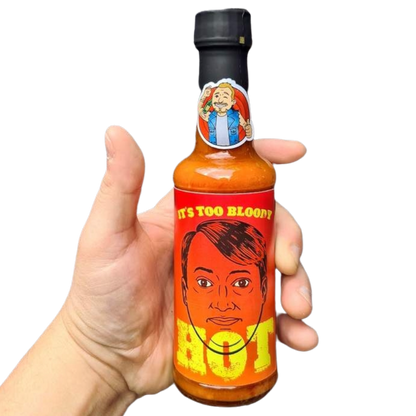 Lou's Brews Dobby Club hot sauce bottle from the IT'S TOO BLOODY HOT! condiment collection, featuring vibrant label design.