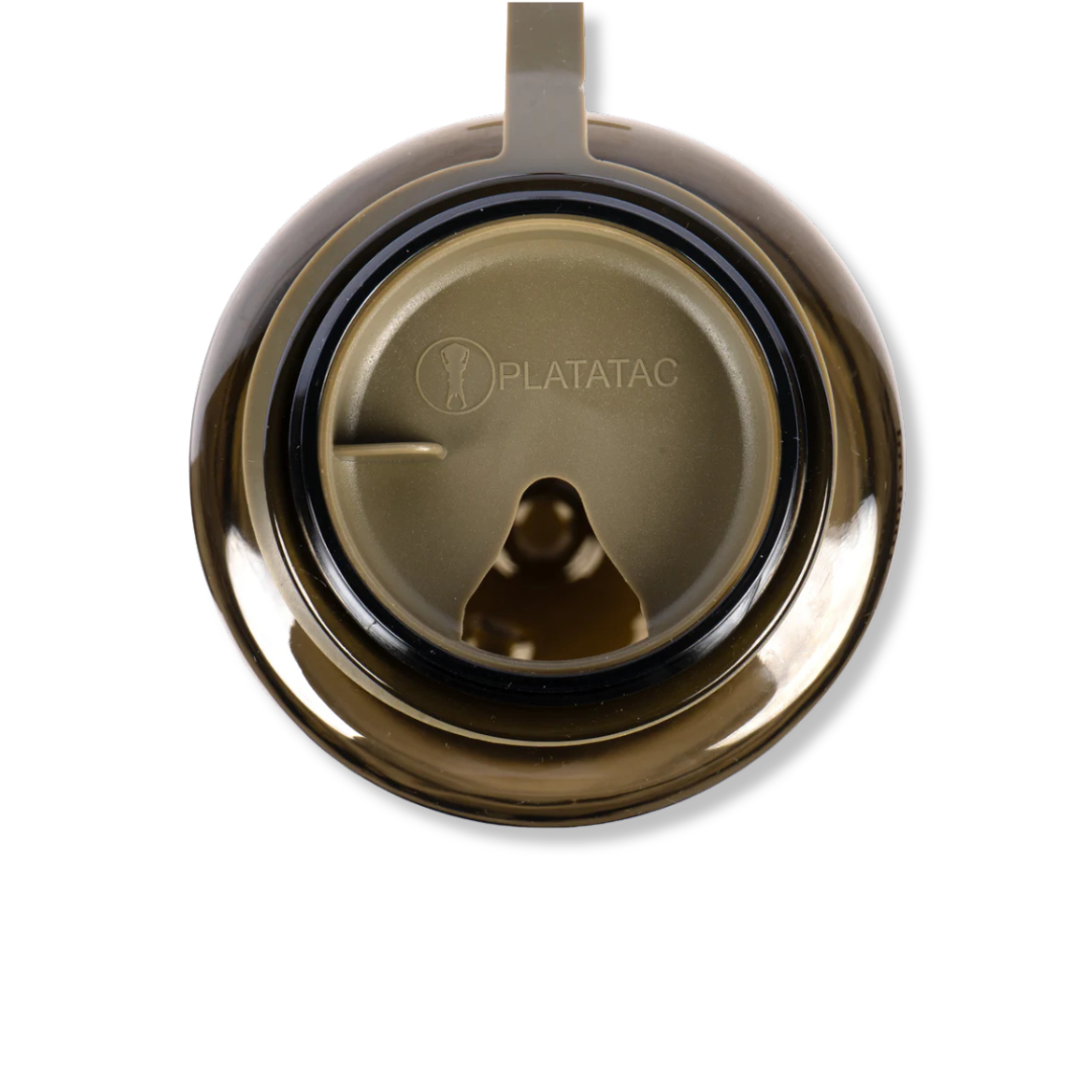 Clear 1-litre rapid fill flask by Platatac, designed for gear use, with a transparent body and secure cap from Contact Coffee Company Ltd.