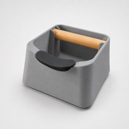 The Pod 3-in-1 Espresso Knock Box with Portafilter Stand & Oak Wood Knock Bar