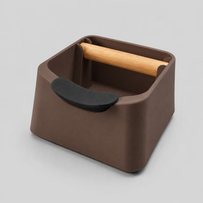 The Pod 3-in-1 Espresso Knock Box with Portafilter Stand & Oak Wood Knock Bar
