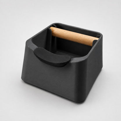 The Pod 3-in-1 Espresso Knock Box with Portafilter Stand & Oak Wood Knock Bar