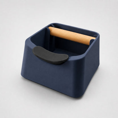 The Pod 3-in-1 Espresso Knock Box with Portafilter Stand & Oak Wood Knock Bar