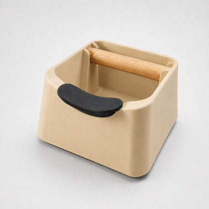 The Pod 3-in-1 Espresso Knock Box with Portafilter Stand & Oak Wood Knock Bar