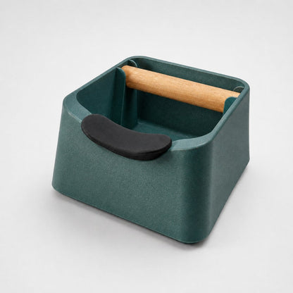The Pod 3-in-1 Espresso Knock Box with Portafilter Stand & Oak Wood Knock Bar