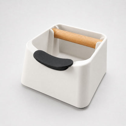 The Pod 3-in-1 Espresso Knock Box with Portafilter Stand & Oak Wood Knock Bar