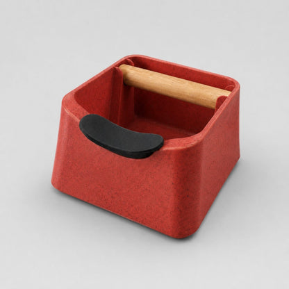 The Pod 3-in-1 Espresso Knock Box with Portafilter Stand & Oak Wood Knock Bar