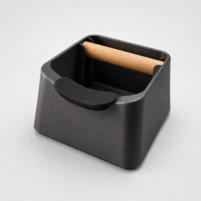 The Pod 3-in-1 Espresso Knock Box with Portafilter Stand & Oak Wood Knock Bar