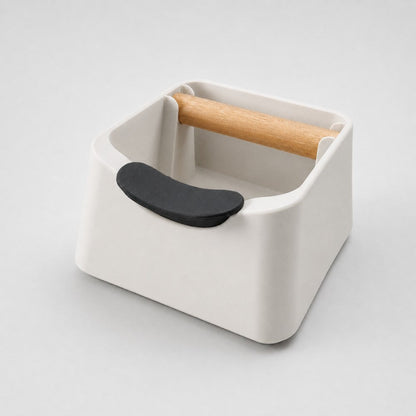 The Pod 3-in-1 Espresso Knock Box with Portafilter Stand & Oak Wood Knock Bar