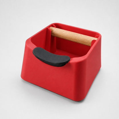 The Pod 3-in-1 Espresso Knock Box with Portafilter Stand & Oak Wood Knock Bar