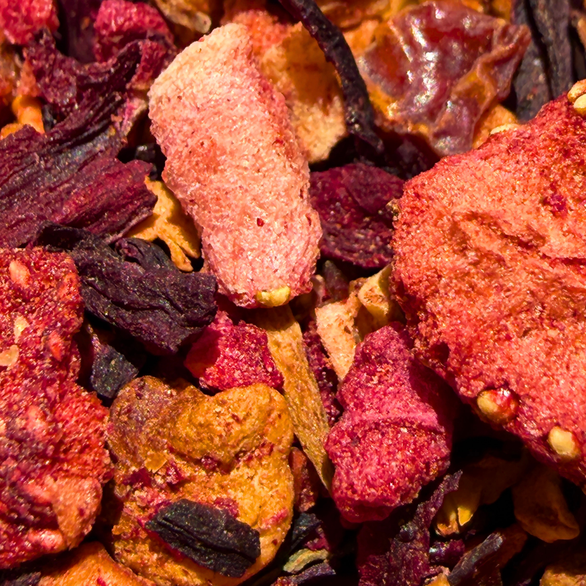 Porter Hill Fruit & Herbal Full loose leaf tea with colorful dried fruit and herbal blend for a natural, aromatic tea experience.