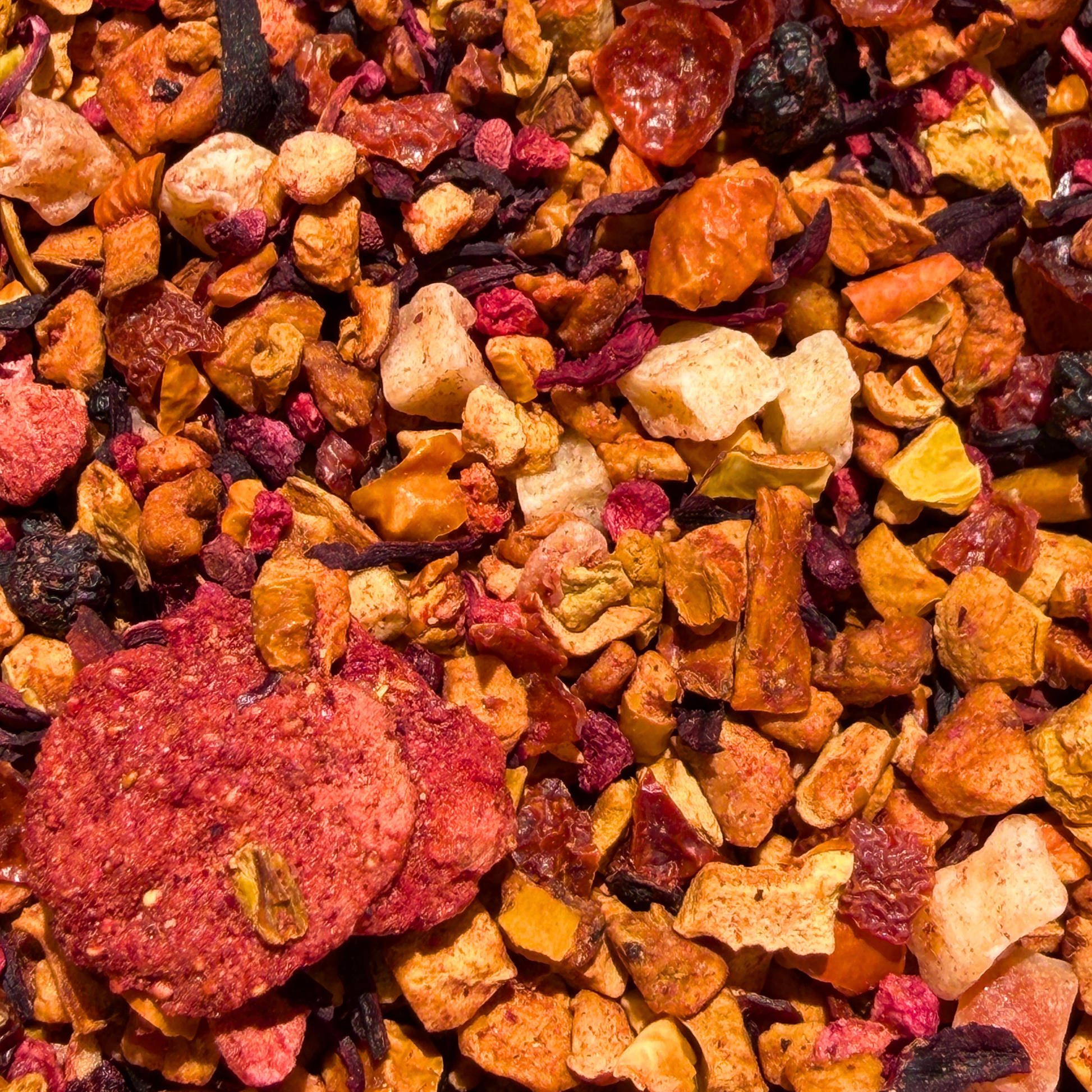 Porter Hill Tea Company fruit and herbal full loose leaf tea blend with vibrant dried fruit and herbal ingredients.