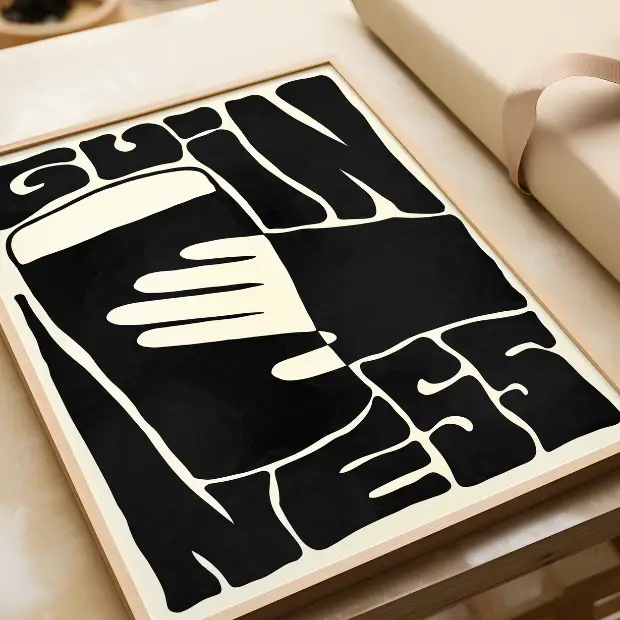 High-quality Bauhaus Guinness artwork print on FSC-certified 230gsm archival matte paper by Glassware UK.