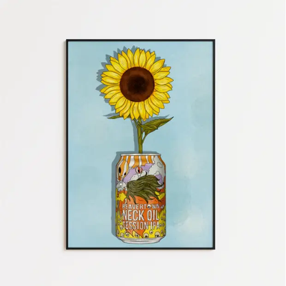 Beavertown & Flowers artwork printed on high-quality FSC-certified 230gsm archival matte paper, suitable for framing or display.