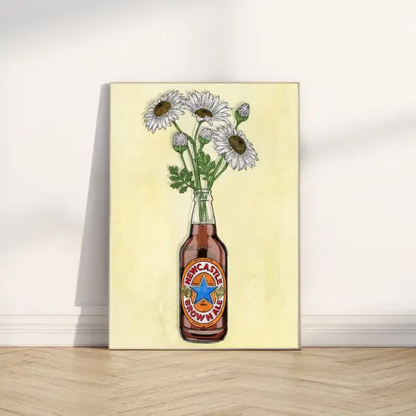 Colorful Newcastle Brown Ale and floral artwork print on high-quality FSC-certified archival matte paper by Glassware UK.